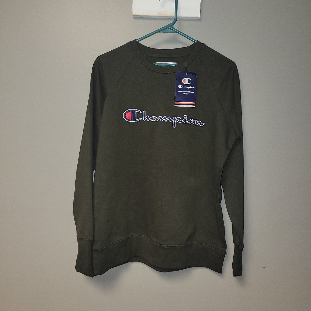 Champion Women's Olive Green Crewneck Sweatshirt